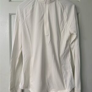 Tommy Bahama Golf White Long Sleeve Quarter Zip Pockets Thumbholes Sz M EUC